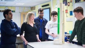 Students in science class at Abbey college Manchester